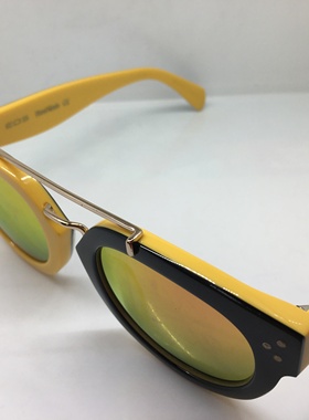 E8321S EJE Optico Sistema手工板材黄色黑色拼接复古太阳镜墨镜