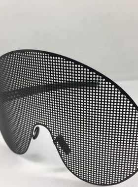 无螺丝系列个性夸张弧形网格状面具眼镜黑色框