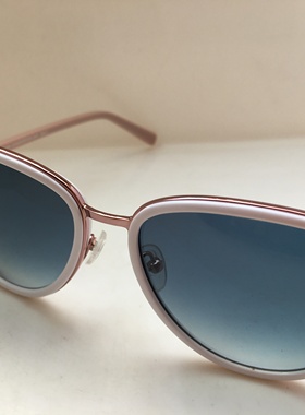 eyesandmore玫瑰金色飞行员框太阳镜白色框内包边墨镜