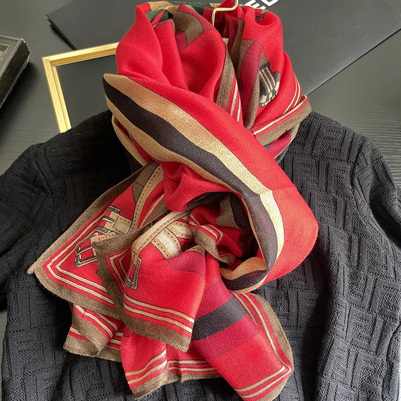 四季围巾女春秋彩色百搭红色印花棉麻披肩纱巾防晒旅行妈妈长丝巾,淘宝优惠券,粉丝福利购,淘宝优惠卷