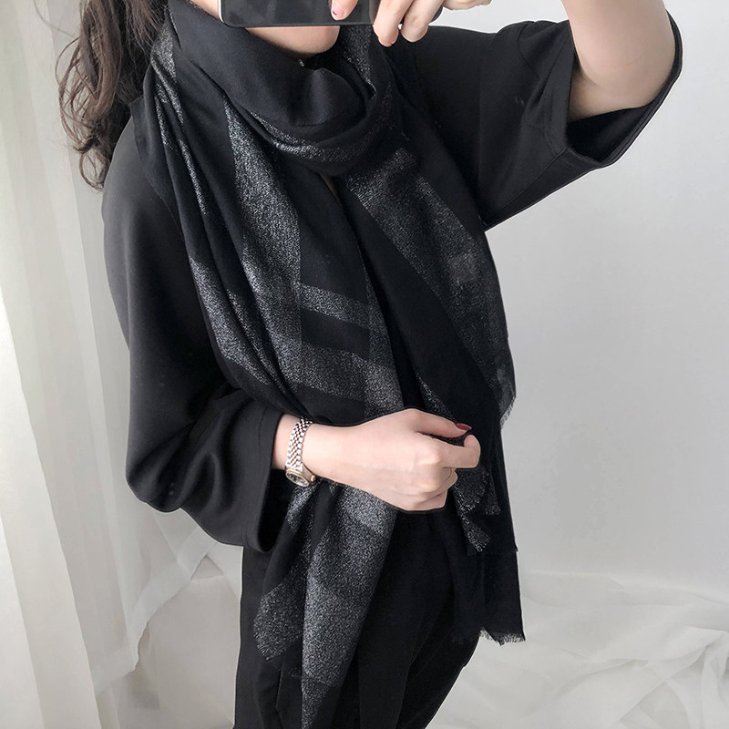 100%纯羊毛围巾女冬季纯色百搭金线薄款秋季洋气礼服披肩丝巾春秋,淘宝优惠券,粉丝福利购,淘宝优惠卷