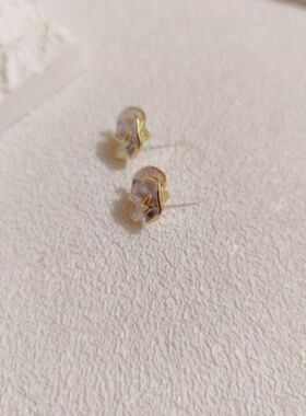塑料耳针独特山茶花耳钉2023新款爆款耳饰小众设计轻奢高级气质