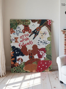 TaoMu小猫菜园手工diy装饰画治愈系高级感挂毯画居家巨幅落地画