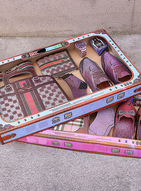 包邮纸扎女士皮包钱包鞋袜手表腰带口红套装化妆品五七全套节日