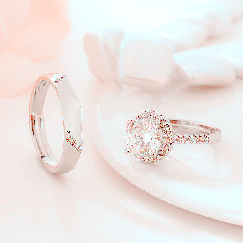 古缇婚婚礼日韩活口仿真假男女钻戒 古缇饰品戒指/指环