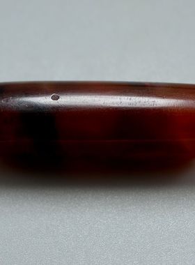 中古宋元红玛瑙管勒子千年古珠饰老珠子挂坠真品古董原石酒红把件