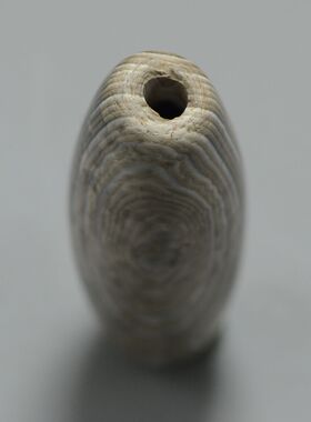 老缠丝玛瑙珠千年古珠风化纹蓝沁火供天眼挂坠古董收藏项饰勒子