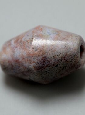 战汉老玛瑙珠高古竹节管楞珠朱砂沁大孔古珠古董配珠收藏精品放漏
