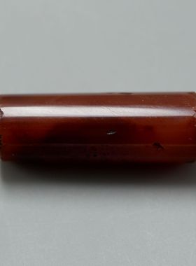 宋元红玛瑙管朱砂俏色圆柱形古珠精品项饰配珠古玩老物件收藏放漏