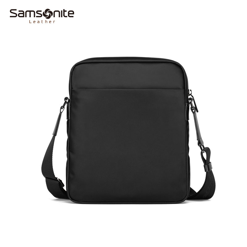 samsonite男士简约休闲皮质斜挎包 新秀丽男士包袋