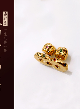 易行堂22K金宝石无相彩宝八字环