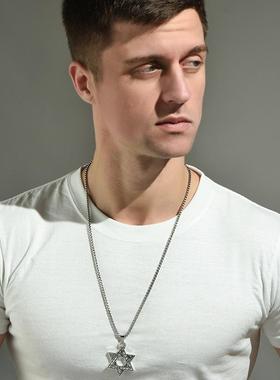 爆款嘻哈项链钛钢男士复古吊坠