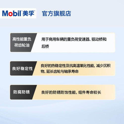 官方Mobil美孚齿轮油手动变速箱油波箱油 路宝GX80W-90 4L GL-4 - 图0