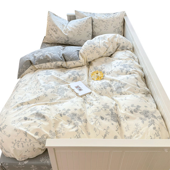 All-cotton skin-friendly four-piece set with cute cartoons and no pilling