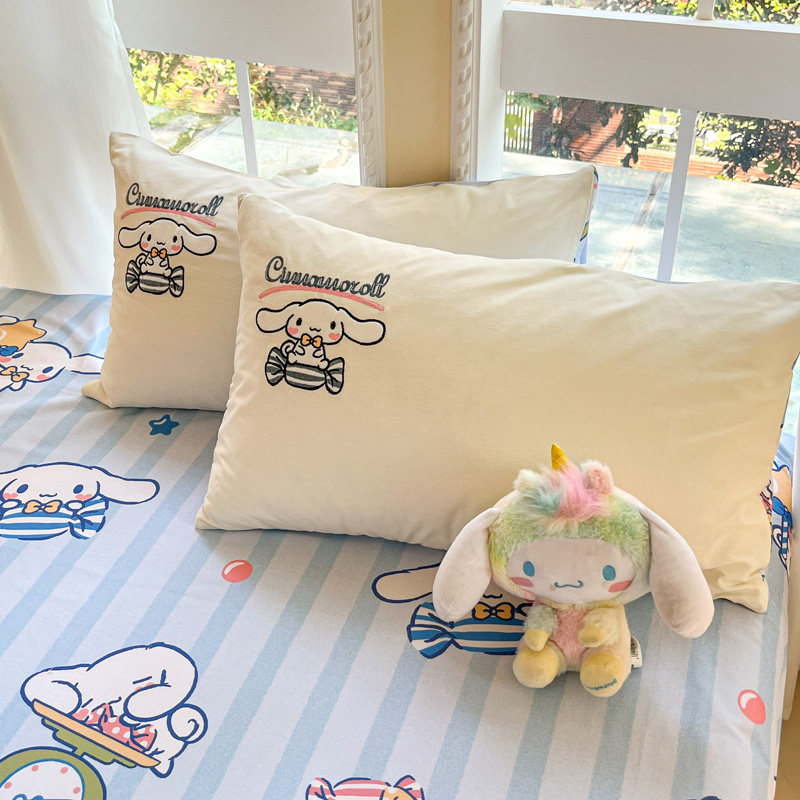 全棉四件套纯棉磨毛卡通宿舍床上三件套床单被套三丽鸥儿童床品,淘宝优惠券,粉丝福利购,淘宝优惠卷