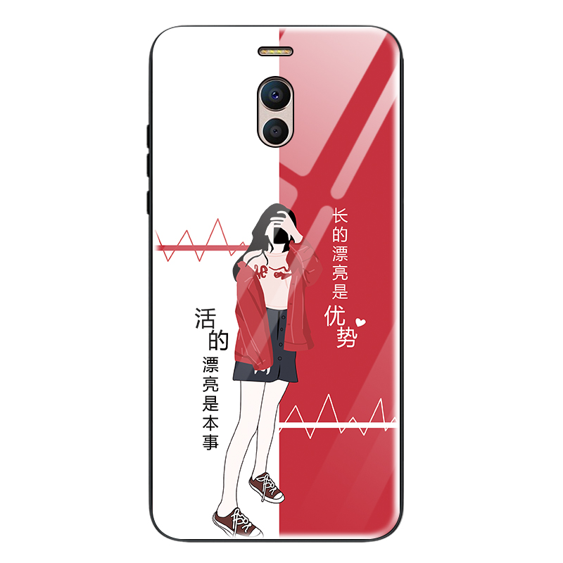索风旗舰店魅族魅蓝note6手机壳方形玻璃魅蓝note5保护硅胶套m6note全包m5note防摔M621Q软壳潮男女款M721q网红可爱挂绳3