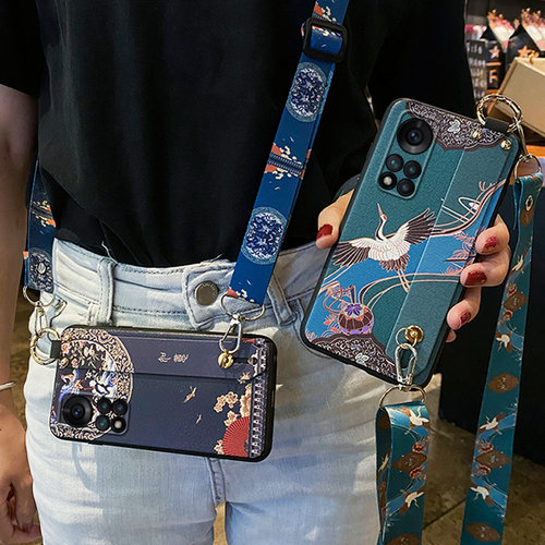 适用华为荣耀v40手机壳如意腕带v40轻奢版保护硅胶套v4O镜头全包5g防摔磨砂软壳ANG-AN00女YOK男AN10个性创意 - 图1