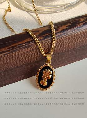 钛钢简约气质毛衣链锁骨