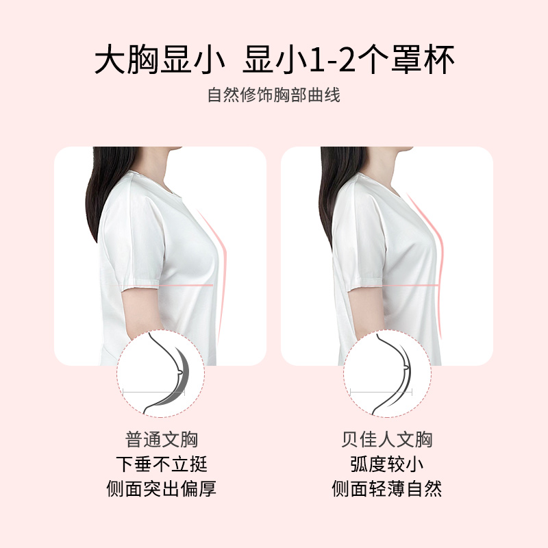 贝佳人全罩杯大胸显小防走光包容大码文胸聚拢调整型内衣BW982312