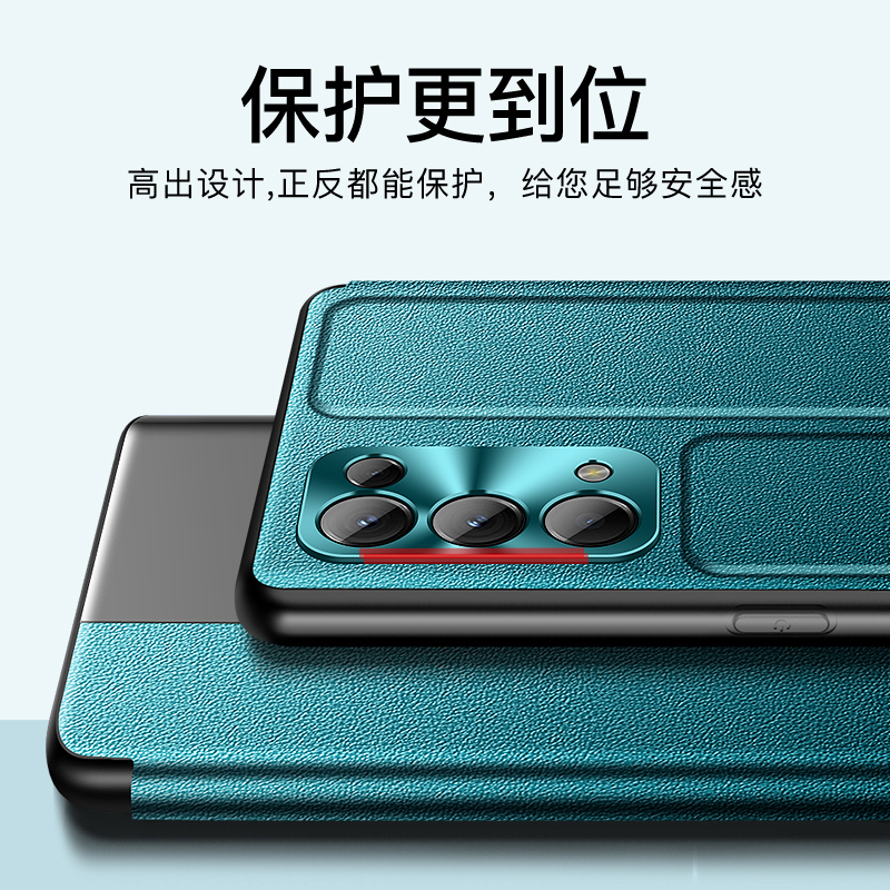 opporeno5手机壳真皮reno5pro+保护套5g翻盖皮套全包防摔opopReno5K外壳边oopp超薄硅胶por软套pr0男女新款 - 图3