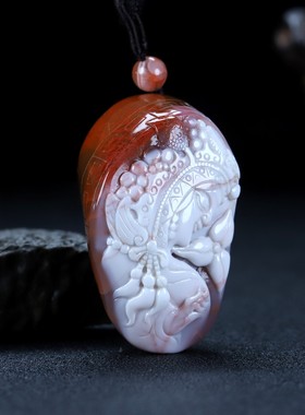 天然凉山南红玛瑙蝶逸男女