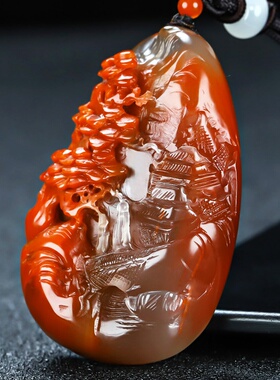 蝶逸男女款南红玛瑙原石雕刻