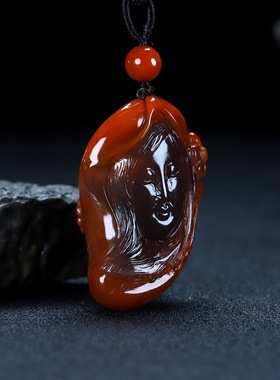 天然凉山南红玛瑙蝶逸男女