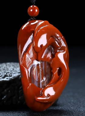 天然凉山南红玛瑙蝶逸男女