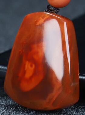 蝶逸凉山原石平安挂件南红玛瑙