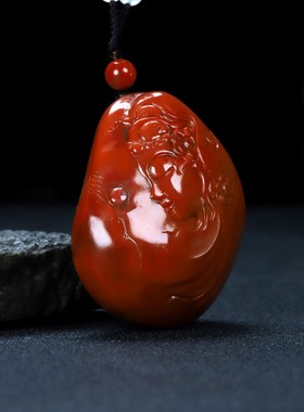 天然凉山南红玛瑙蝶逸男女