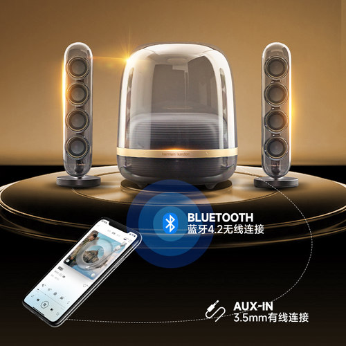 【全国补贴15%】哈曼卡顿水晶4墨金音乐蓝牙音箱家用送礼电脑音响 - 图3