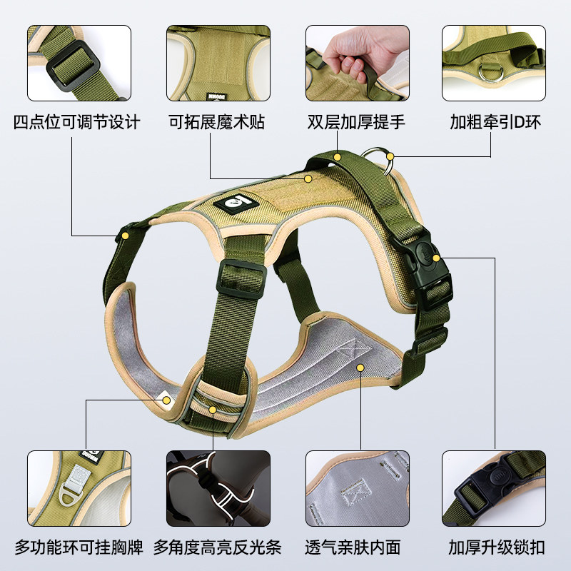狗狗牵引绳大型犬胸背带金毛拉布拉多背心式防爆冲遛狗绳子中型犬,淘宝优惠券,粉丝福利购,淘宝优惠卷