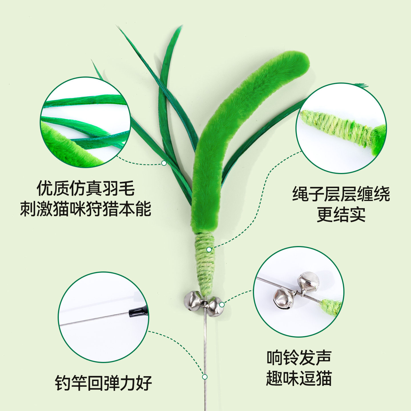 狗尾巴草逗猫棒长杆耐咬猫玩具自嗨解闷手持猫咪玩具小猫逗猫神器,淘宝优惠券,粉丝福利购,淘宝优惠卷