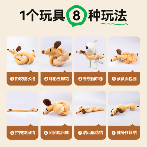 狗狗玩具耐咬磨牙毛绒发声自嗨解闷神器中小型犬消耗体力宠物用品 - 图2