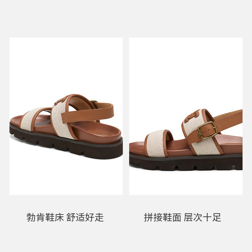 SAM EDELMAN2024夏季新款一字式扣带勃肯鞋厚底平跟凉鞋女鞋Delia-图2