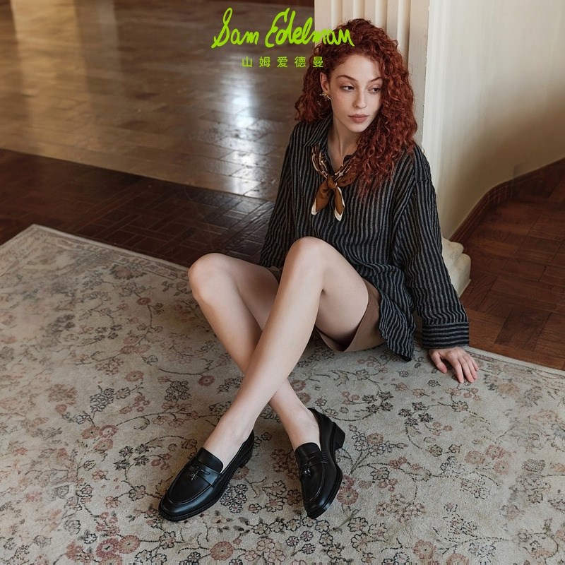 虞书欣同款SAM EDELMAN山姆爱德曼春小皮鞋豆豆乐福鞋女DENISE,淘宝优惠券,粉丝福利购,淘宝优惠卷