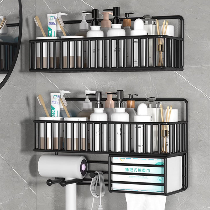 吹风机置物架卫生间洗漱台免打孔收纳架厕所浴室墙上支架洗手间架,淘宝优惠券,粉丝福利购,淘宝优惠卷