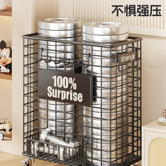 Large removable yoga mat storage basket with wheels