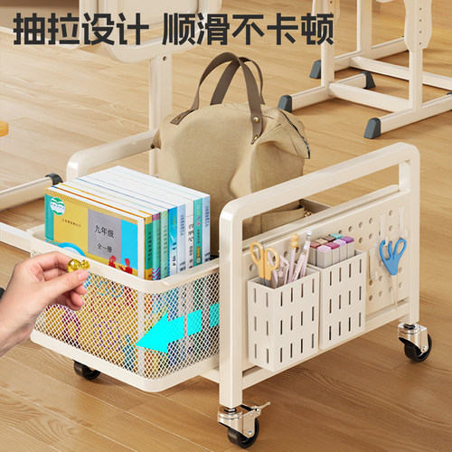 书本收纳架家用学生移动书架儿童储物架宿舍书桌旁零食置物小推车 - 图0