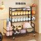 Fitness equipment storage rack with wheeled dumbbell yoga mat