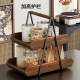 Solid wood dining table top storage desktop snack rack