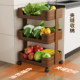 Solid wood kitchen rack multi-layer vegetable storage basket