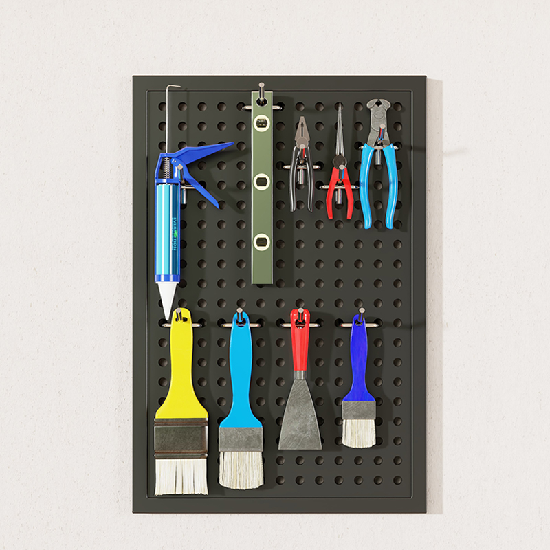 洞洞板五金工具收纳板工具挂墙置物架不锈钢冲孔板工具墙万能挂板