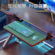 Gaming room desk keyboard tray without punching holes