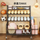 Fitness equipment storage rack with wheeled dumbbell yoga mat