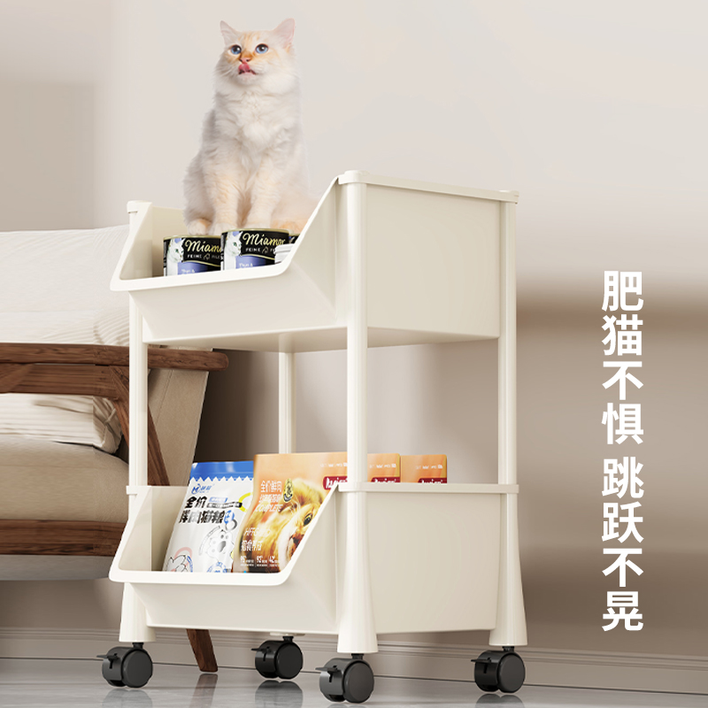 猫咪零食收纳狗粮储存架小狗狗罐头置物架宠物玩具用品家用整理盒 - 图1