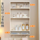 Narrow storage rack behind bathroom door