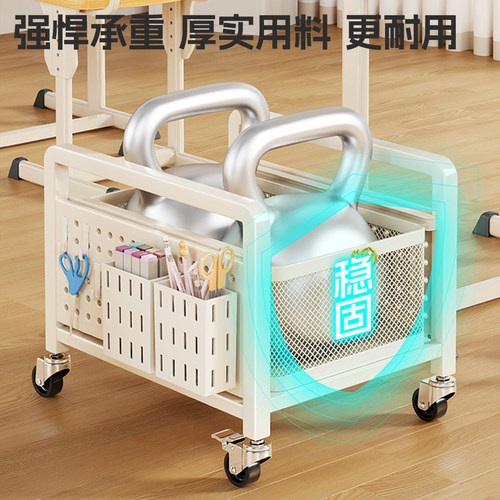 书本收纳架家用学生移动书架儿童储物架宿舍书桌旁零食置物小推车 - 图3