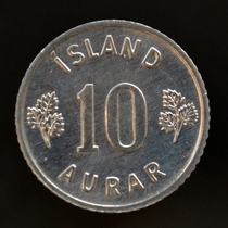 Europe Iceland 10 Ola coins brand new 1973 Plant foreign coins 15mm