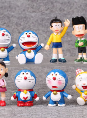 机器猫蓝胖子静香小夫大雄摆件